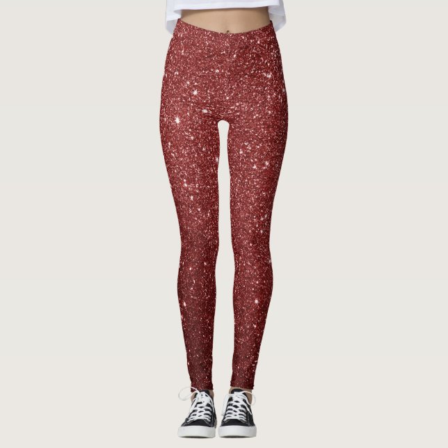 Fall Glitter All-Over-Print Leggings (Front)