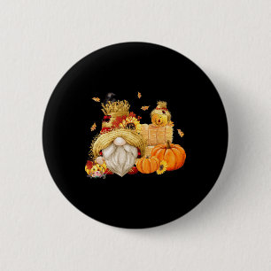 Fall Gnome Scarecrow Gnome Fall Halloween Thanksgi Button