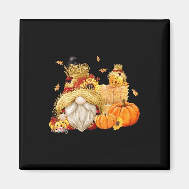 Fall Gnome Scarecrow Gnome Fall Halloween Thanksgi Magnet (Front)