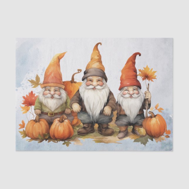 Fall Gnomes Tissue Paper (Front)