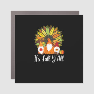 Fall Gnomes With Autumn Pumpkin It’s Fall Y’all Car Magnet