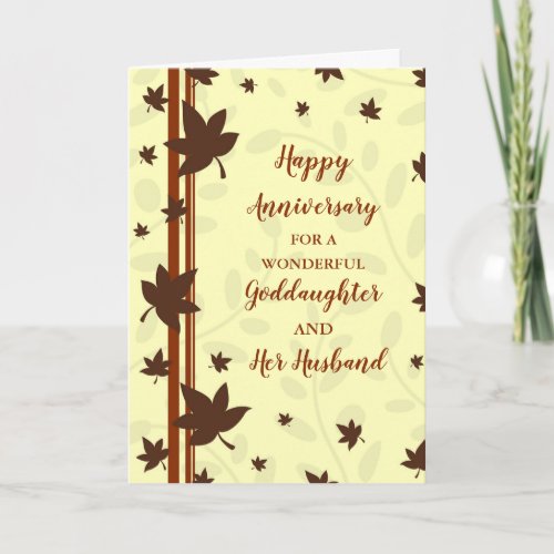 Fall Goddaughter and Her Husband Anniversary Card