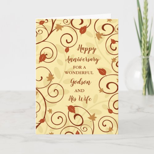 Fall Godson and His Wife Anniversary Card