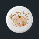Fall gold foil floral pumpkin Mommy to be Button<br><div class="desc">Fall gold foil floral pumpkin Mommy to be Button
Matching items are available.</div>
