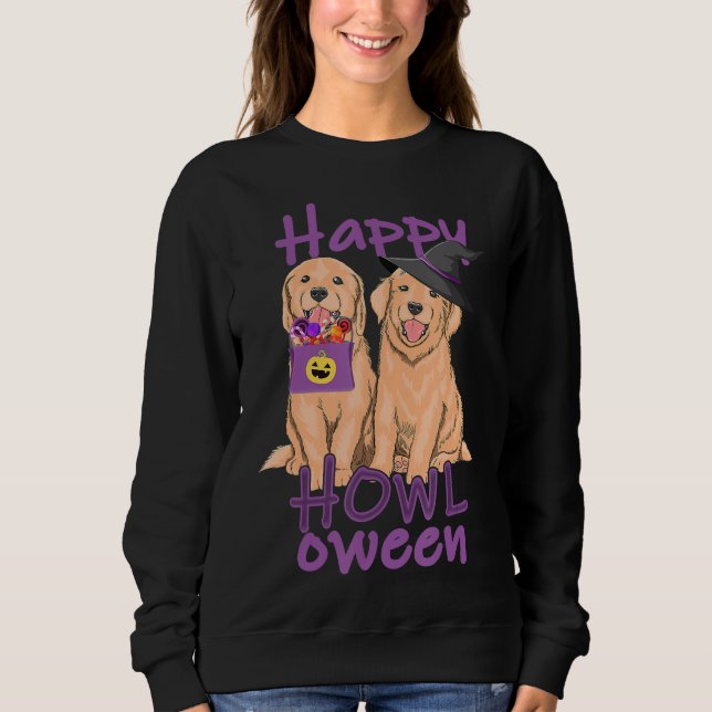 Fall Golden Retriever Lovers Halloween Sweatshirt (Front)