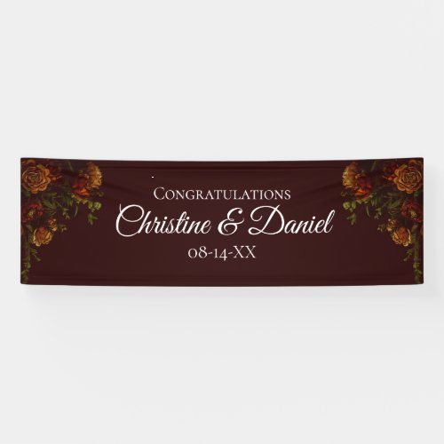 Fall Gothic Wedding Rustic Orange Maroon Banner