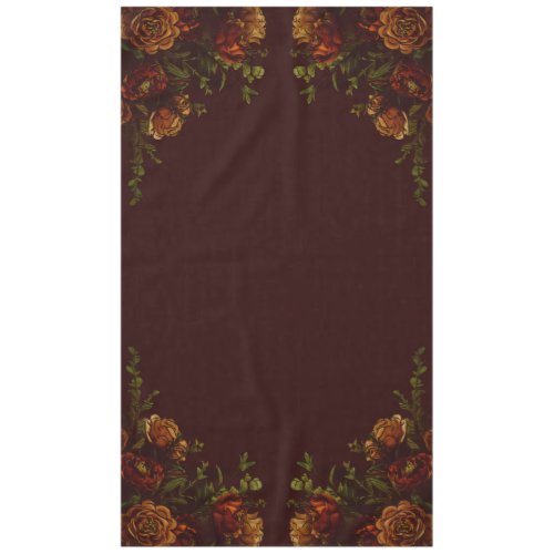 Fall Gothic Wedding Rustic Orange Maroon Tablecloth