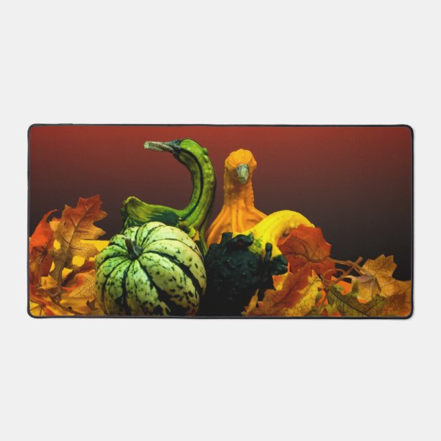 Fall Gourds Rustic Autumn Colors Desk Mat (Front)