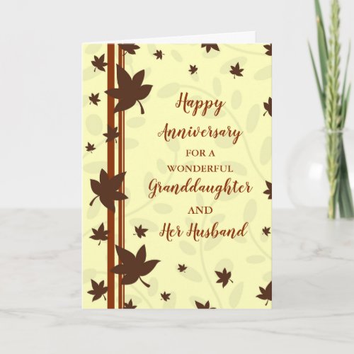 Fall Granddaughter and Her Husband Anniversary Card