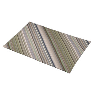 Fall Grasses Brown and Green Stripe Cloth Placemat