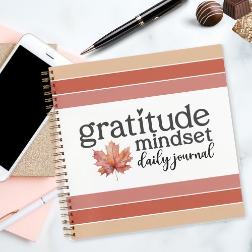 Fall Gratitude Mindset Daily Journal Notebook