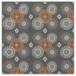 Fall Gray and Rust Brown Pattern Fabric