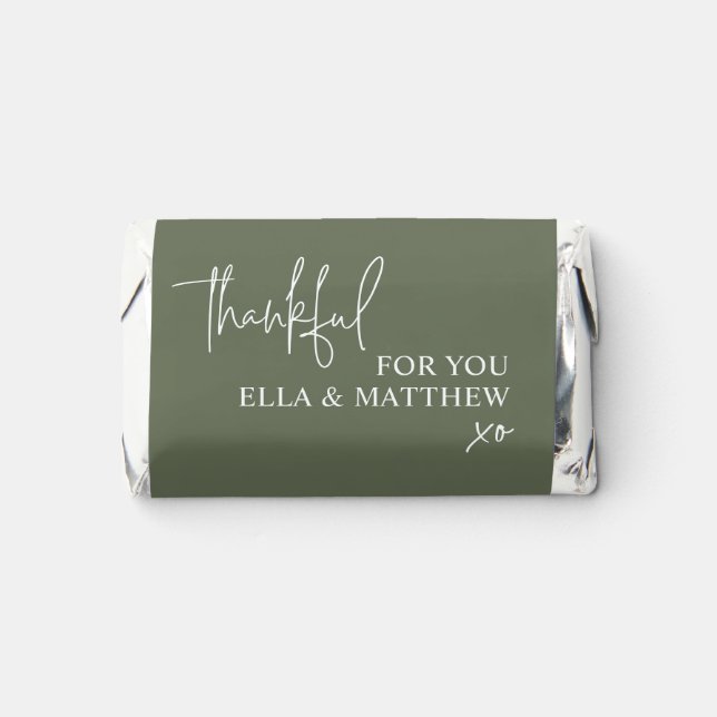 Fall Green Thankful For You Thanksgiving  Hershey's Miniatures (Front)