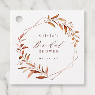 Fall Greenery Geometric Thank You Bridal Shower Favor Tags