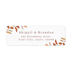 Fall Greenery Rustic Wedding Return Address Label