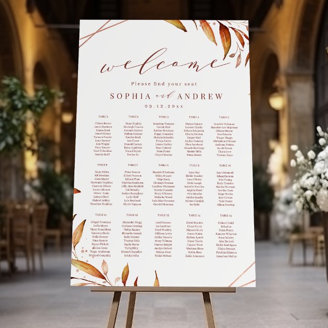 Fall Greenery Rustic Wedding seating charts Foam Board (Fall Greenery Rustic Wedding seating charts Foam Board)