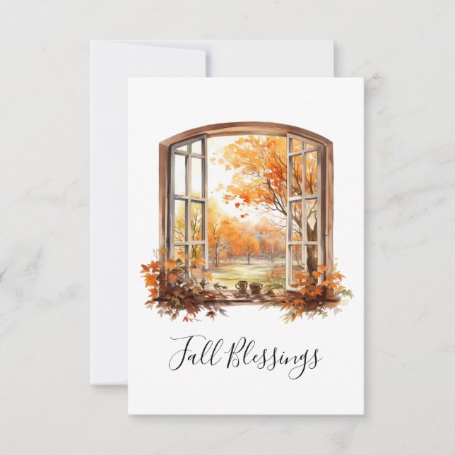 Fall Greeting Card Autumn Landscape (Front)