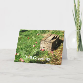 'Fall Greetings' Apple crate blank greeting cards