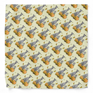 Fall Greyhound (gray) Dog Pumpkins Leaves Funny Bandana