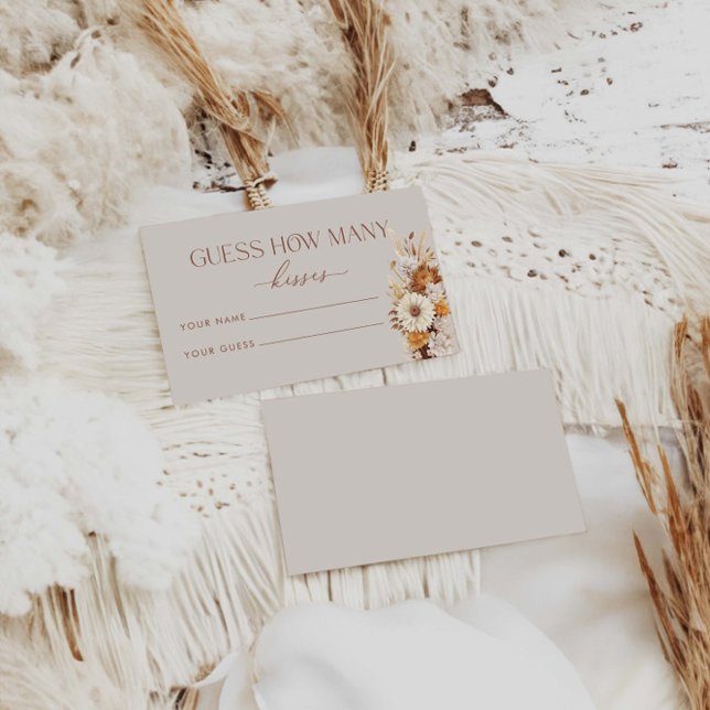 Fall Guess How Many Kisses Bridal Game  Enclosure Card (Creator Uploaded)