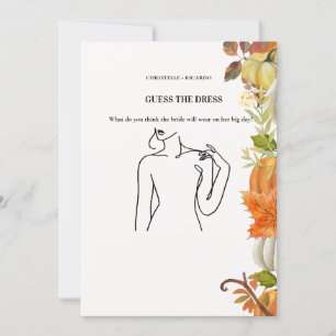 Fall Guess the bride dress bridal shower game Card