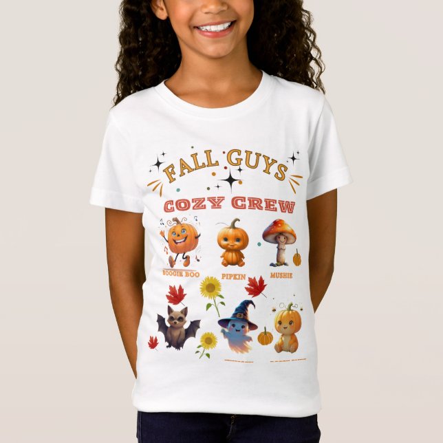 "Fall Guys Cozy Crew" Kids Autumn T-Shirt  (Front)