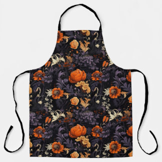 Fall Halloween Botanical Kitchen Apron