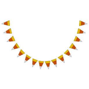 Fall Halloween Glittery Candy Corn Bunting Flags