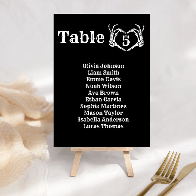 Fall Halloween Gothic Skull Heart Hand wedding  Table Number (Creator Uploaded)