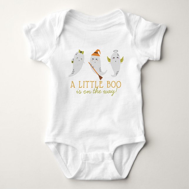 Fall Halloween Grandparent Pregnancy Announcement Baby Bodysuit (Front)