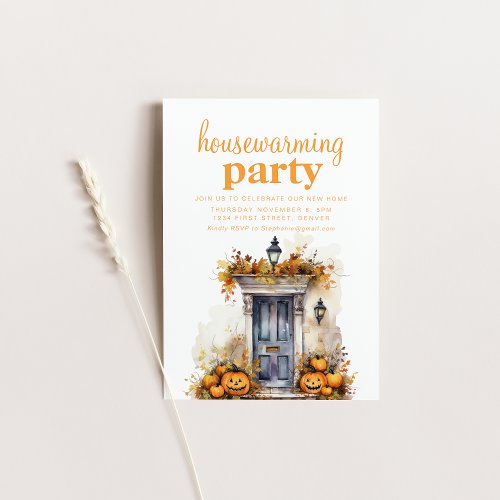 Fall Halloween Housewarming Party Invite