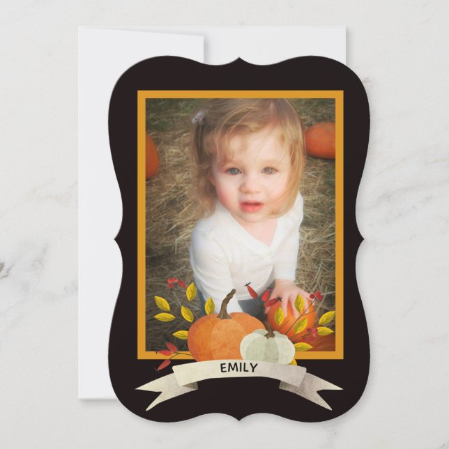 Fall Halloween or Thanksgiving Pumpkin Frame CardS (Front)