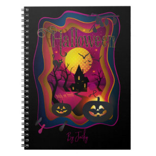 Fall Halloween Party " trick or treat" funny Notebook