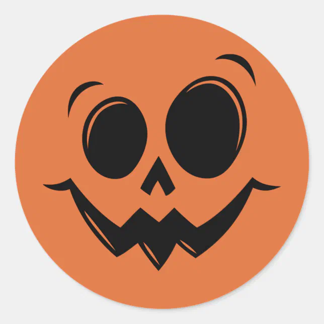 Fall Halloween Pumpkin Classic Round Sticker | Zazzle