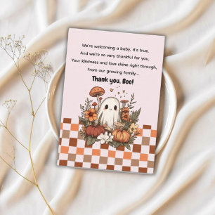 Fall Halloween Thank You, Boo Baby Shower  You Card