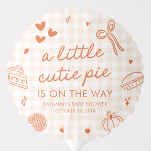 Fall Hand Drawn A Little Cutie Pie Baby Shower Balloon