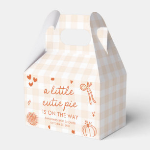 Fall Hand Drawn A Little Cutie Pie Baby Shower Favor Boxes