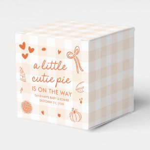 Fall Hand Drawn A Little Cutie Pie Baby Shower Favor Boxes