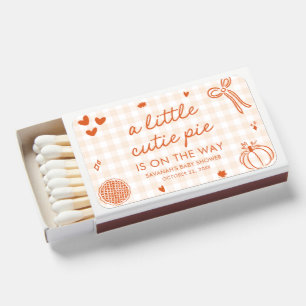 Fall Hand Drawn A Little Cutie Pie Baby Shower Matchboxes