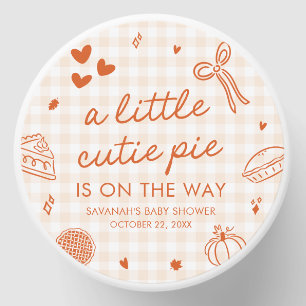 Fall Hand Drawn A Little Cutie Pie Baby Shower Mini Candle Favors