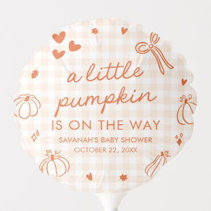 Fall Hand Drawn A Little Pumpkin Baby Shower Balloon