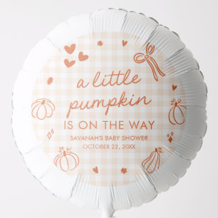 Fall Hand Drawn A Little Pumpkin Baby Shower Balloon