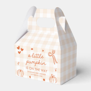 Fall Hand Drawn A Little Pumpkin Baby Shower Favor Boxes