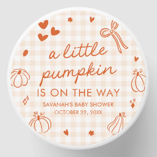Fall Hand Drawn A Little Pumpkin Baby Shower Mini Candle Favors