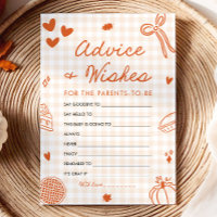 Fall Hand Drawn Baby Shower Advice and Wishes Game