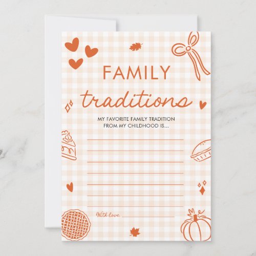 Fall Hand Drawn Baby Shower Family Traditions Game