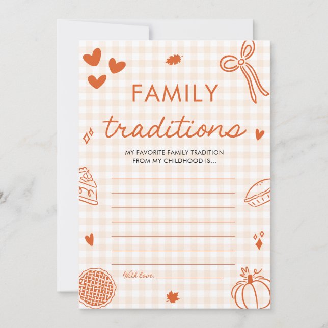 Fall Hand Drawn Baby Shower Family Traditions Game Invitation (Front)