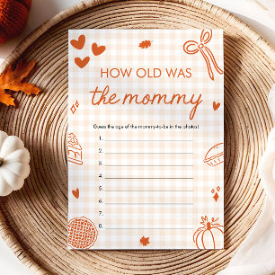 Fall Hand Drawn How Old Was The Mommy Game Invitation