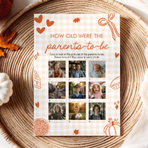 Fall Hand Drawn How Old Were The Parents Game Invitation