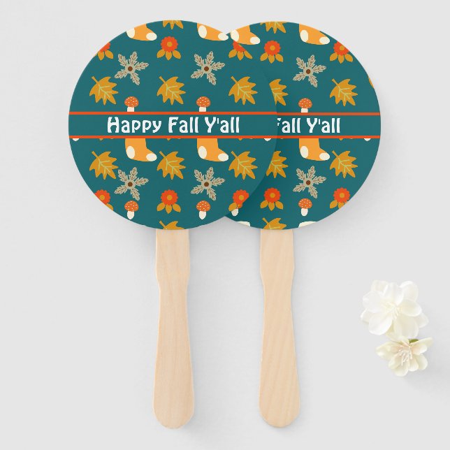 Fall  hand fan (Front and Back)